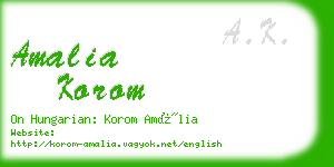 amalia korom business card